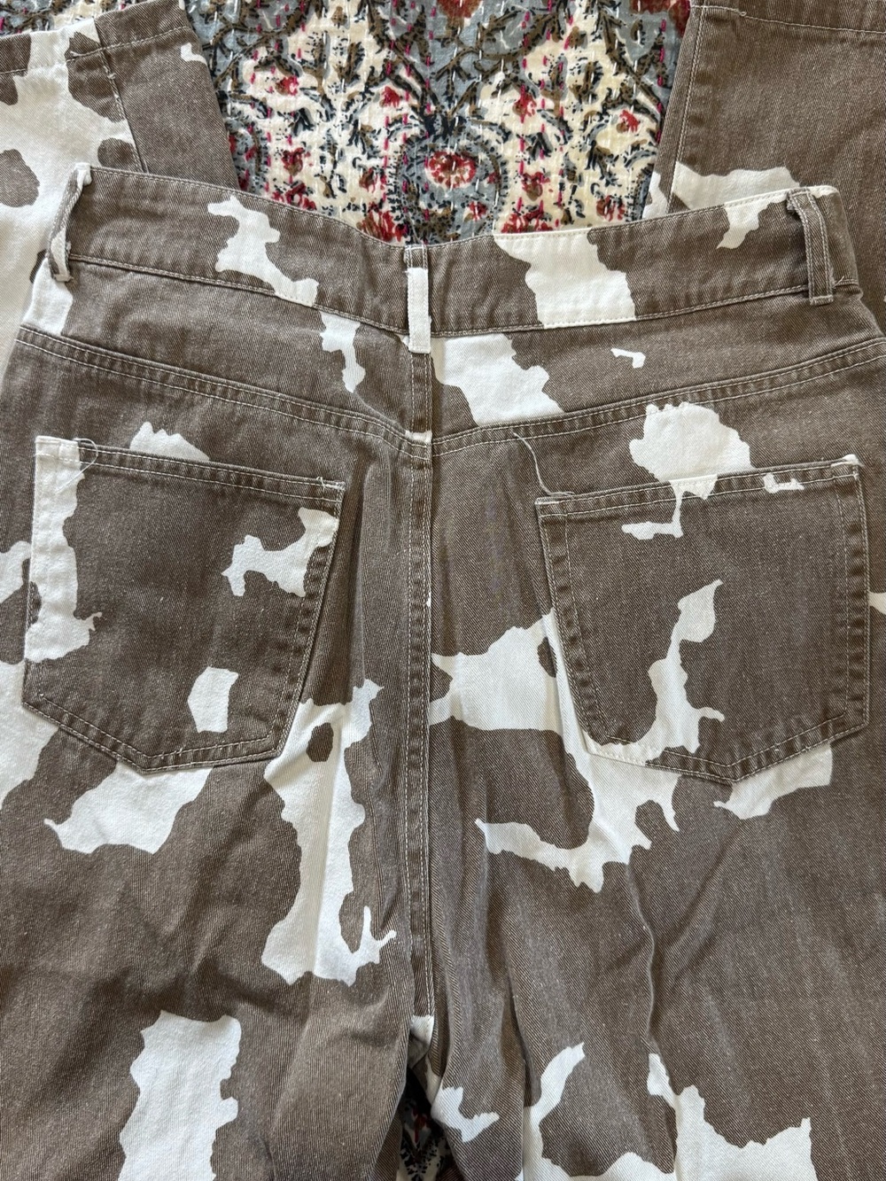 12th Tribe Midland Cow Print Jeans - Picture 4 of 4